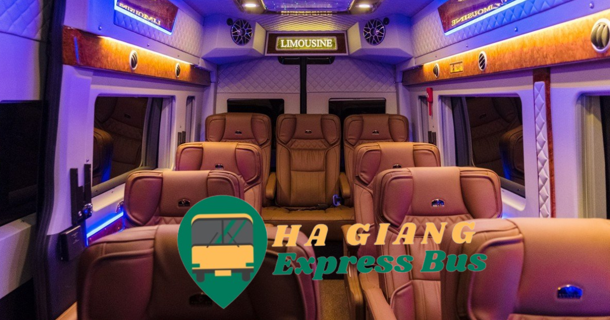 Interior of a luxurious limousine bus traveling from Hanoi to Sa Pa, showcasing plush seating and modern amenities.